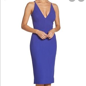 Dress the population sheath midi plunge neck line